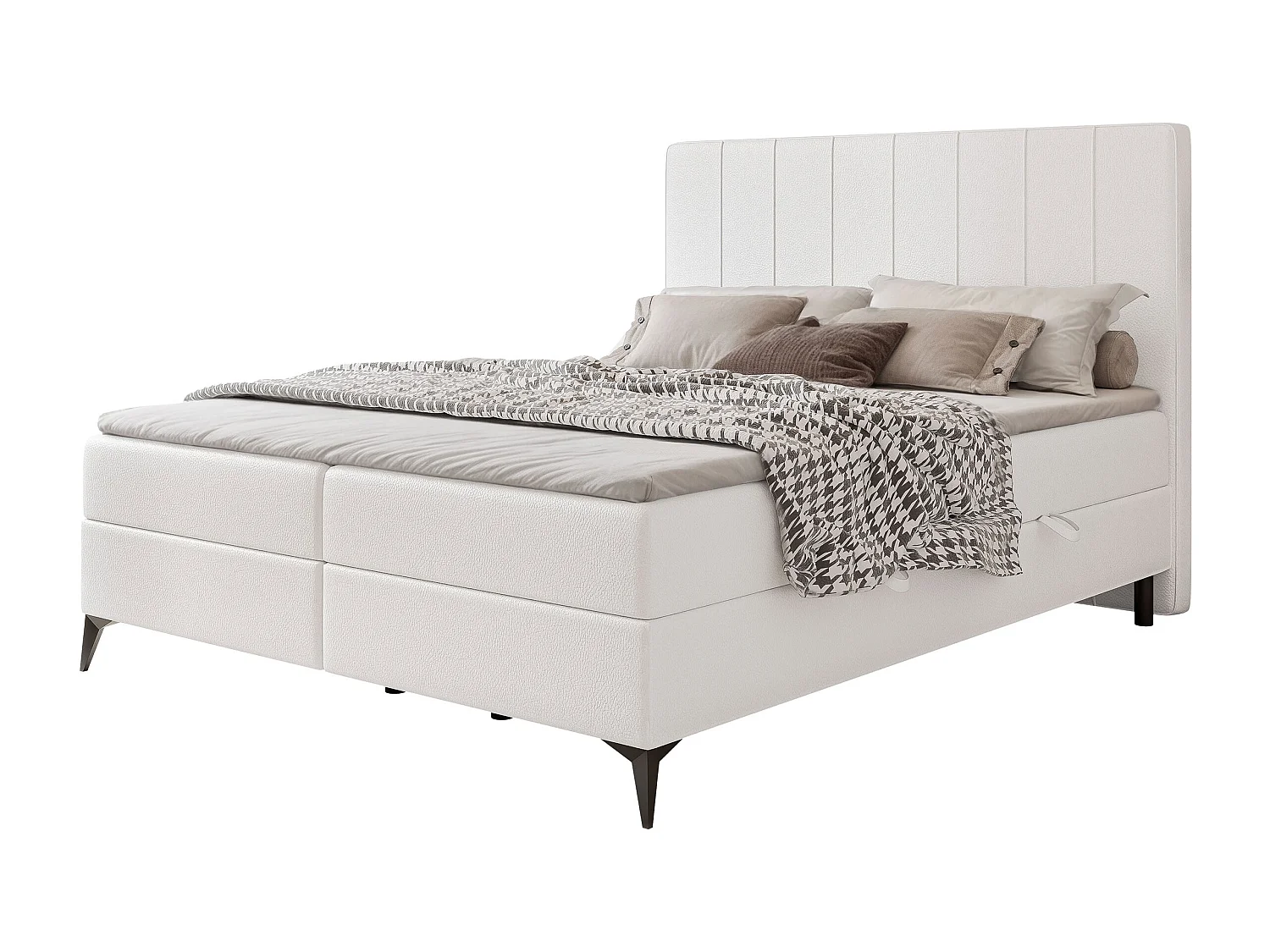 Lit continental rembourré avec surmatelas, blanc  - 180x200 - VERA