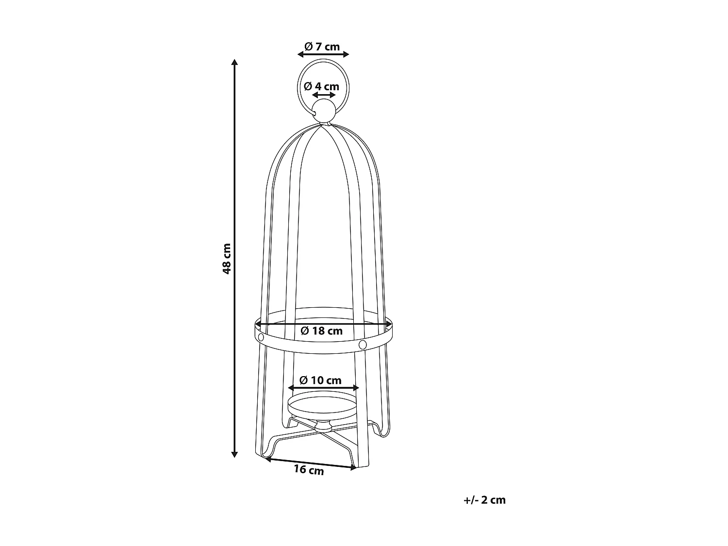 Bougeoir MARAWI Métal 48 cm Doré