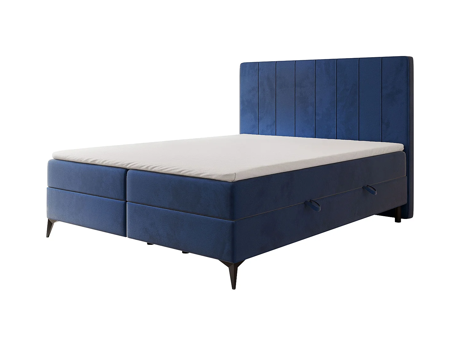 Lit continental rembourré avec surmatelas, bleu - 140x200 - VERA