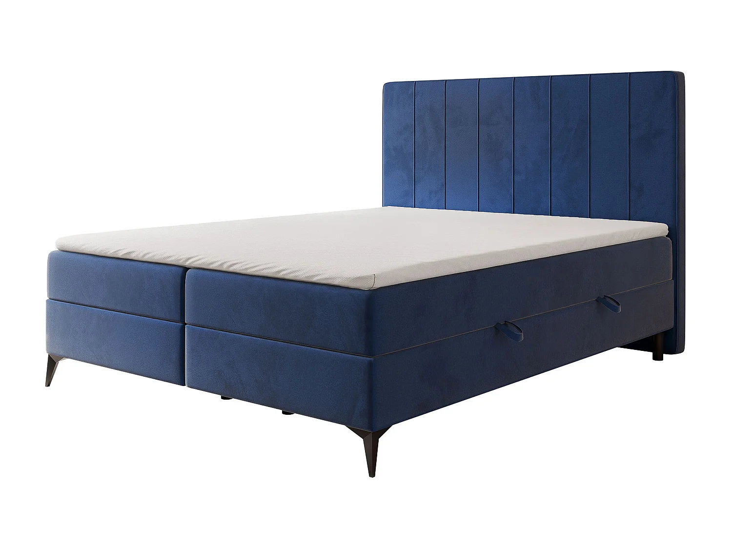 Lit continental rembourré avec surmatelas, bleu - 140x200 - VERA