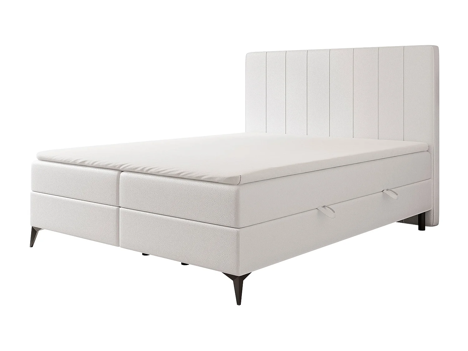 Lit continental rembourré avec surmatelas, blanc  - 160x200 - VERA