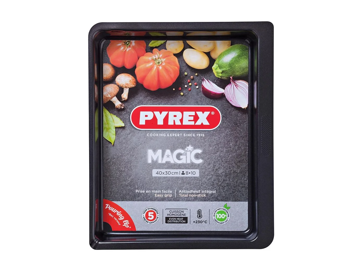 Fuente Magic Pyrex acero 40x31 cm