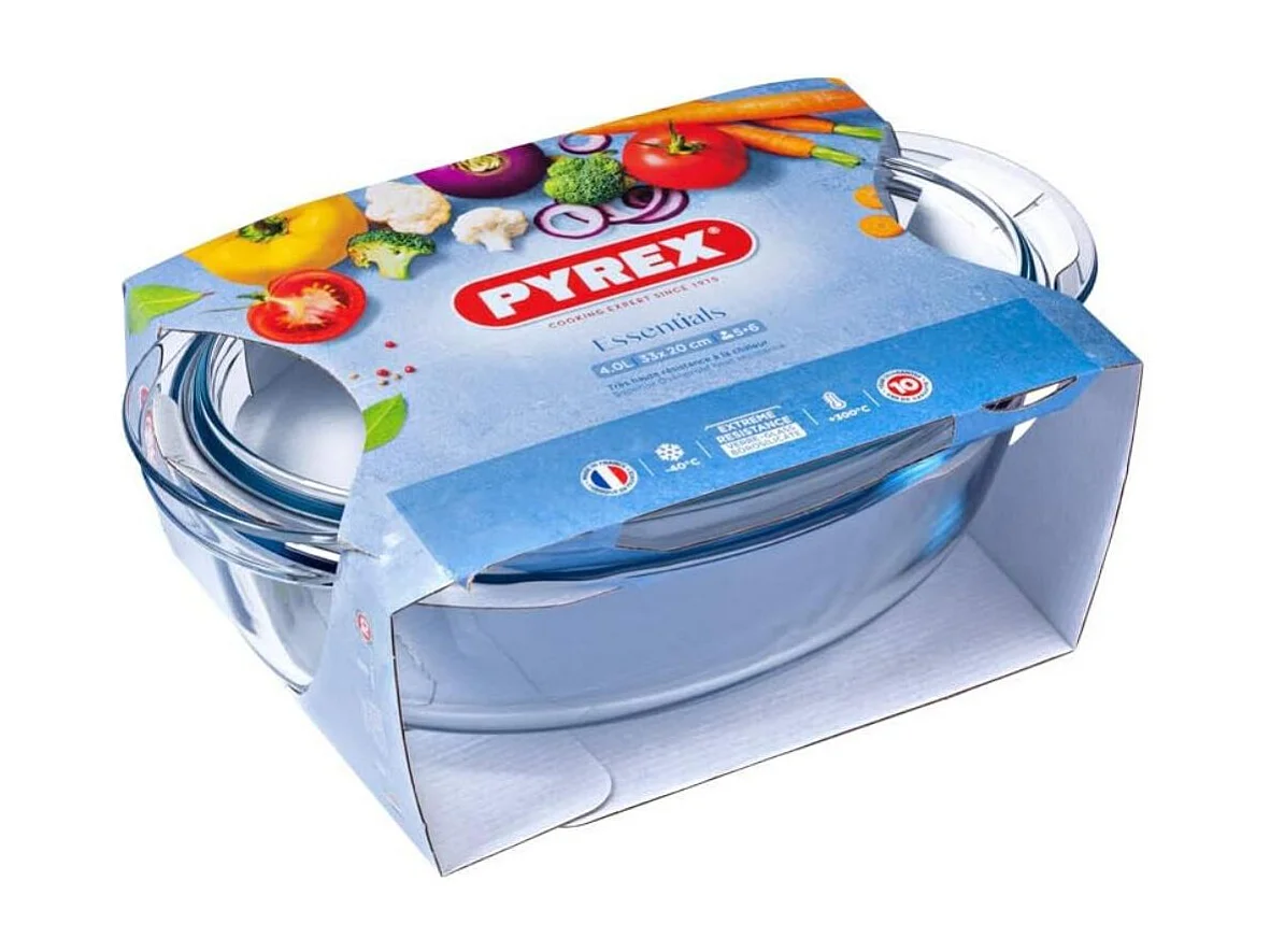 Cazuela Classis Vidrio Pyrex 4,1L ovalada con tapa 10x20x33 cm