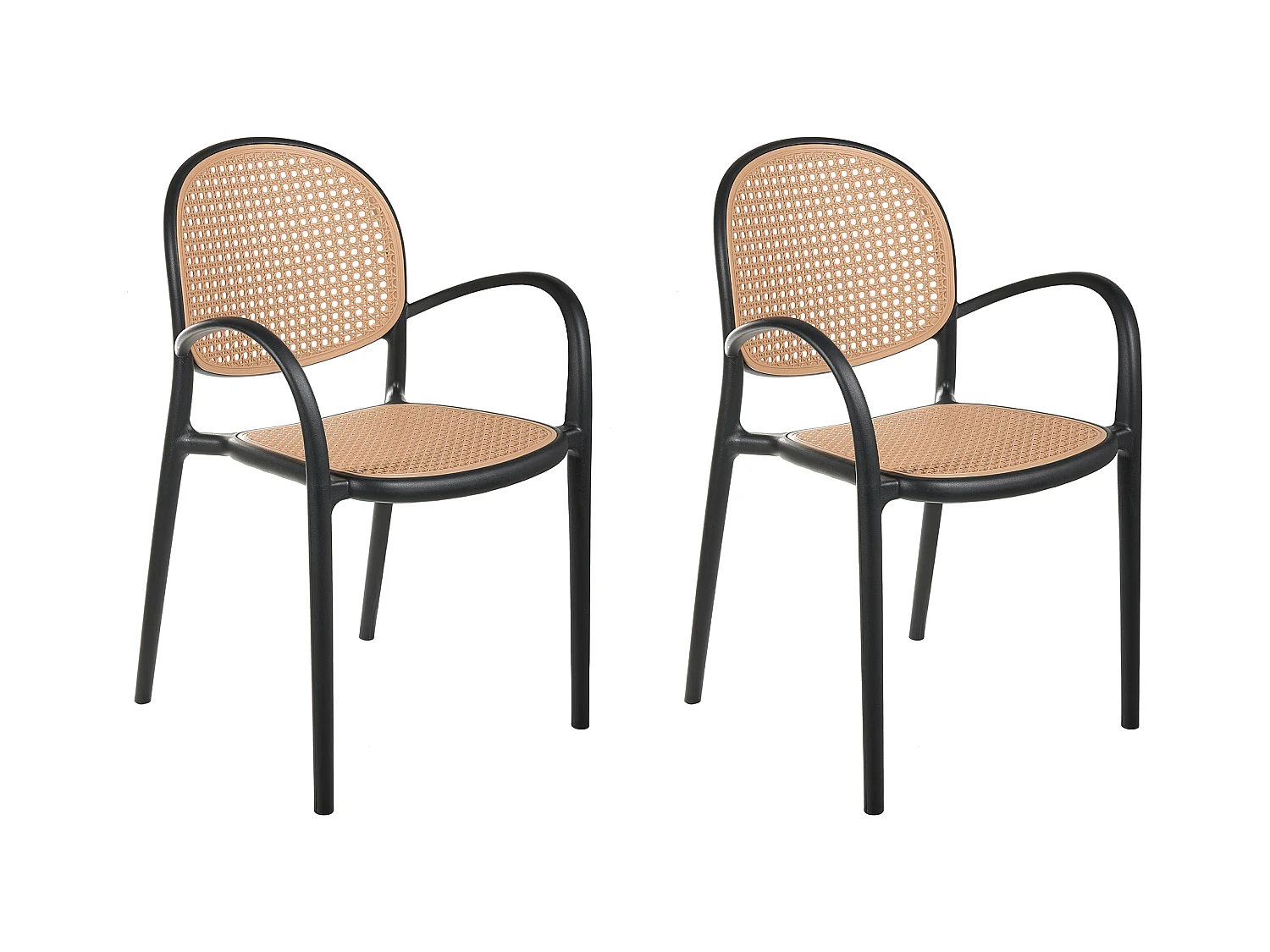 Lot de 2 chaises de jardin POVOLETTO Matière synthétique Noir