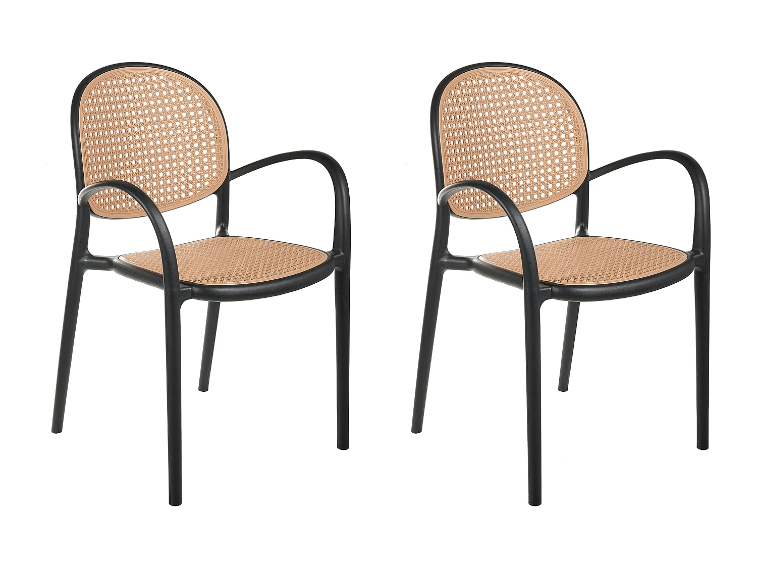 Lot de 2 chaises de jardin POVOLETTO Matière synthétique Noir