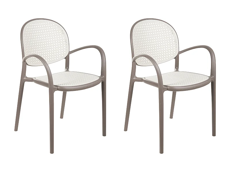 Lot de 2 chaises de jardin POVOLETTO Matière synthétique Marron clair