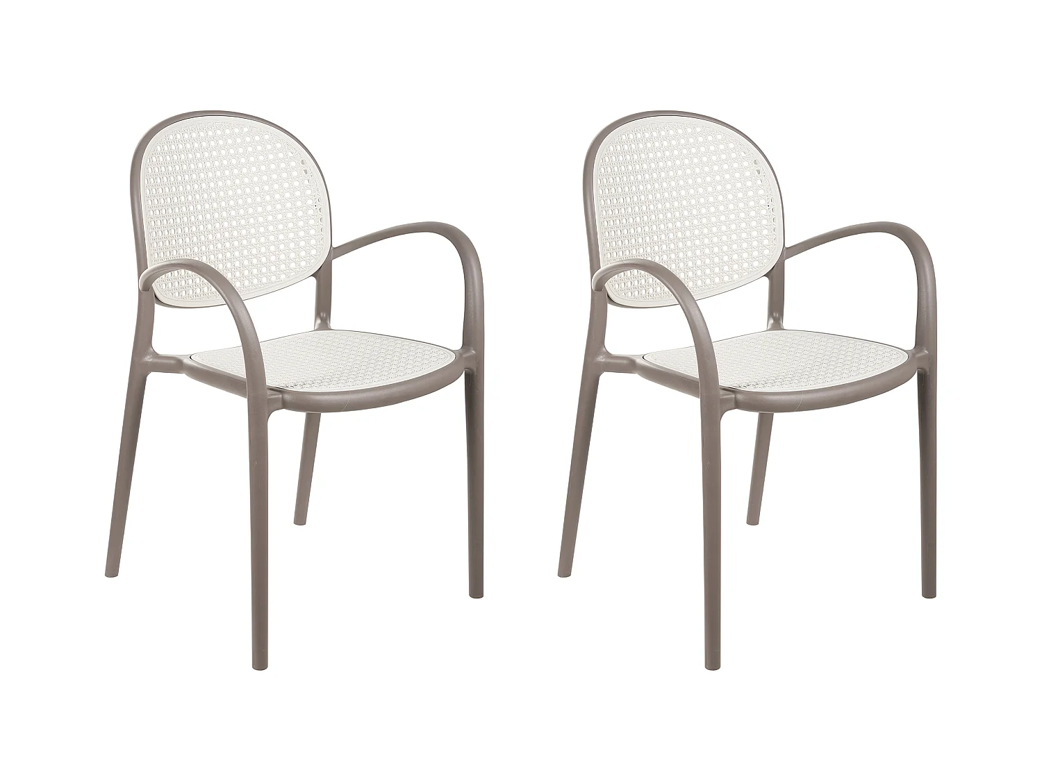 Lot de 2 chaises de jardin POVOLETTO Matière synthétique Marron clair