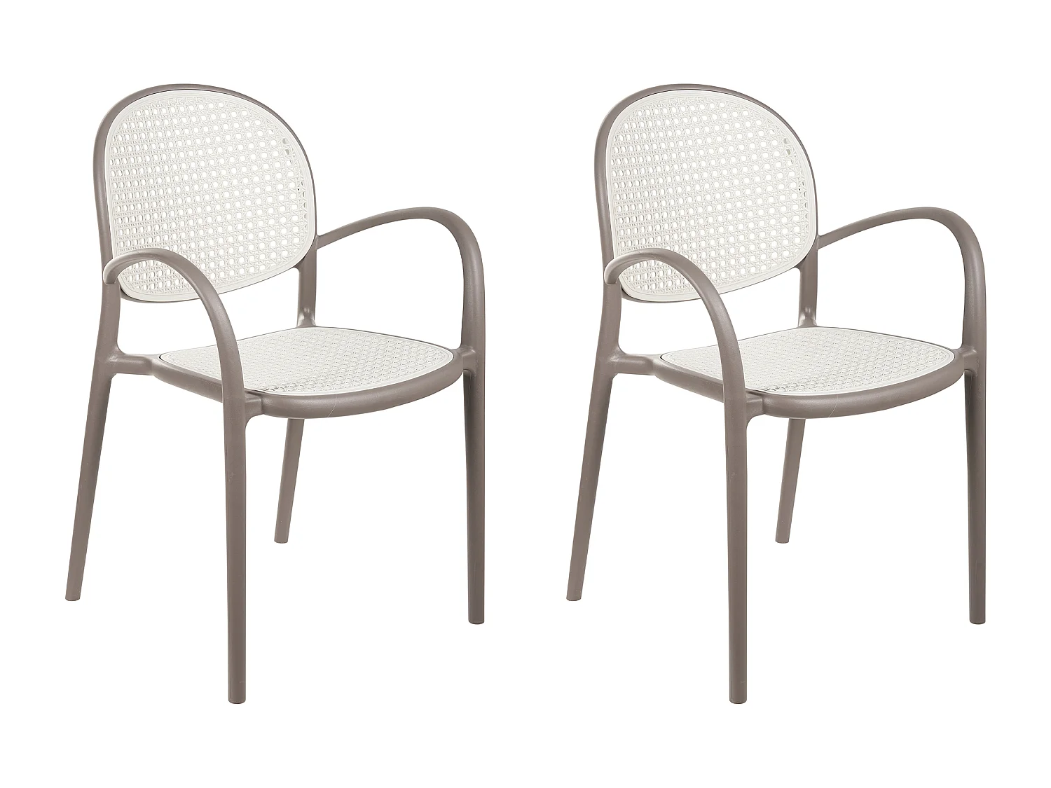 Lot de 2 chaises de jardin POVOLETTO Matière synthétique Marron clair