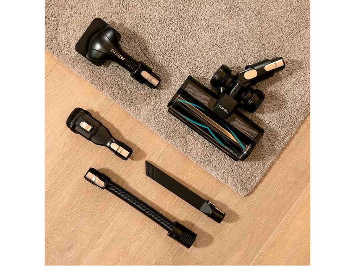 Aspirador escoba Cecotec Conga Rockstar 5500 Hurricane Station Pet Flex inalámbrica + base de autovaciado negro