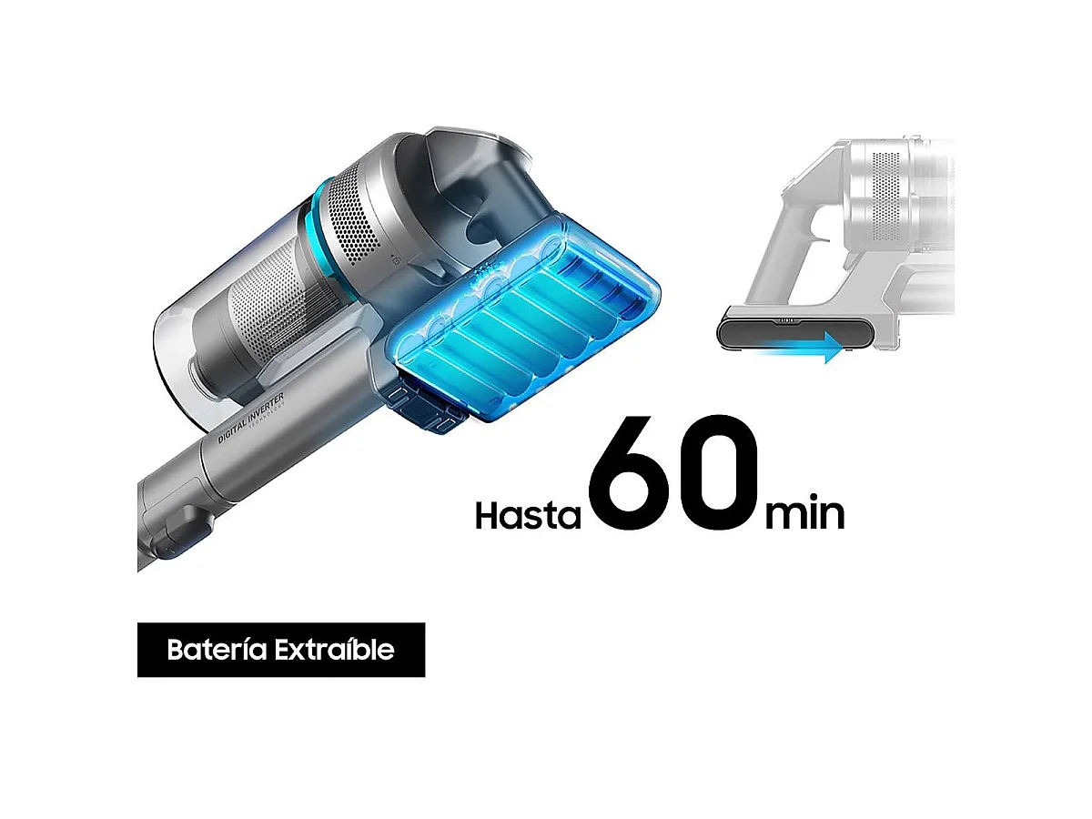 Samsung VS20C8524TB aspirateur de table Noir, Bleu Sans sac