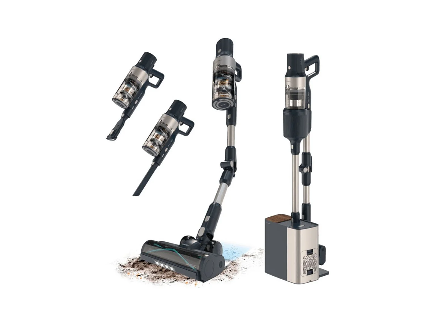 Aspirador vertical Cecotec Conga Rockstar 5500 Hurricane Station Flex 700W base de autovaciado negro