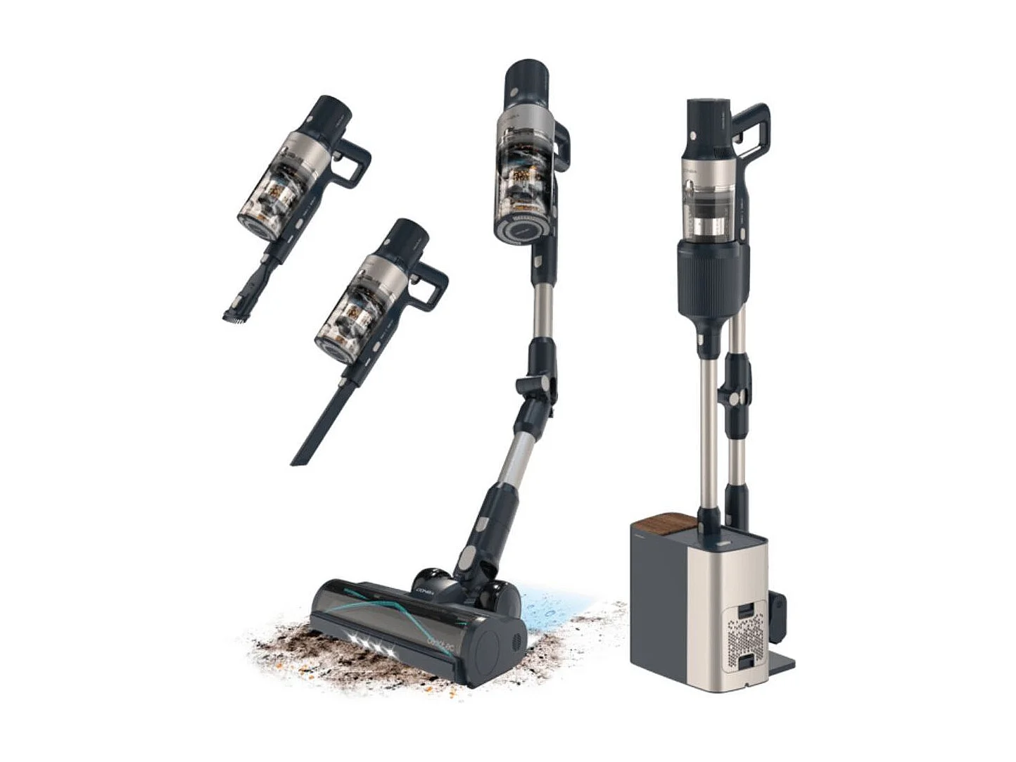 Aspirador vertical Cecotec Conga Rockstar 5500 Hurricane Station Flex 700W base de autovaciado negro