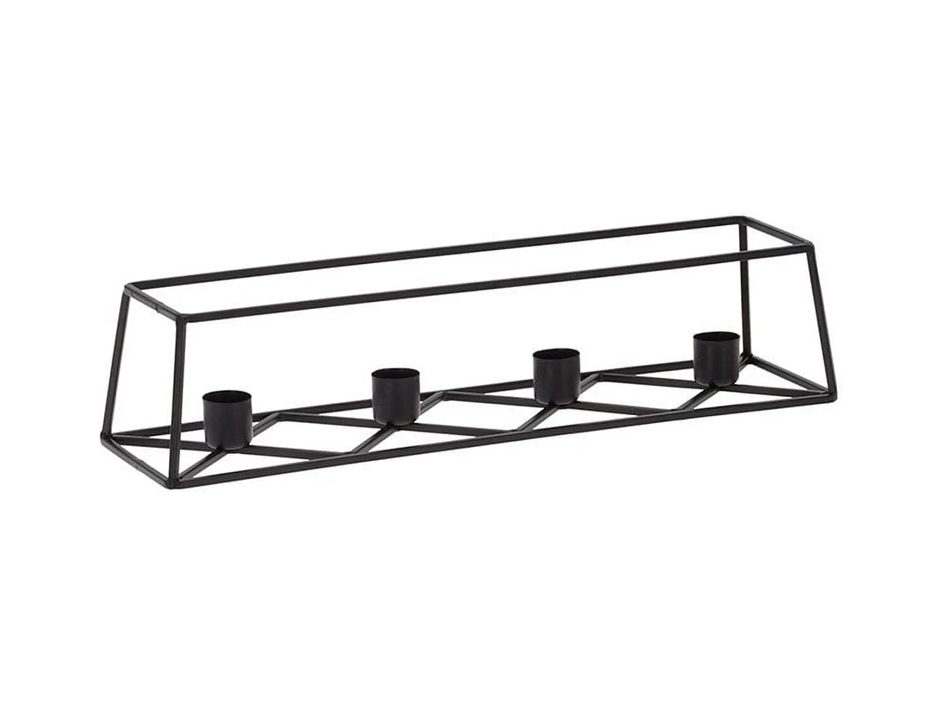 Portavelas Candle 4 huecos negro 9x35 cm