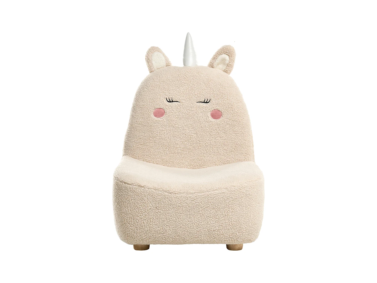 Fauteuil pour enfants Licorne LULEA Bouclé Beige clair