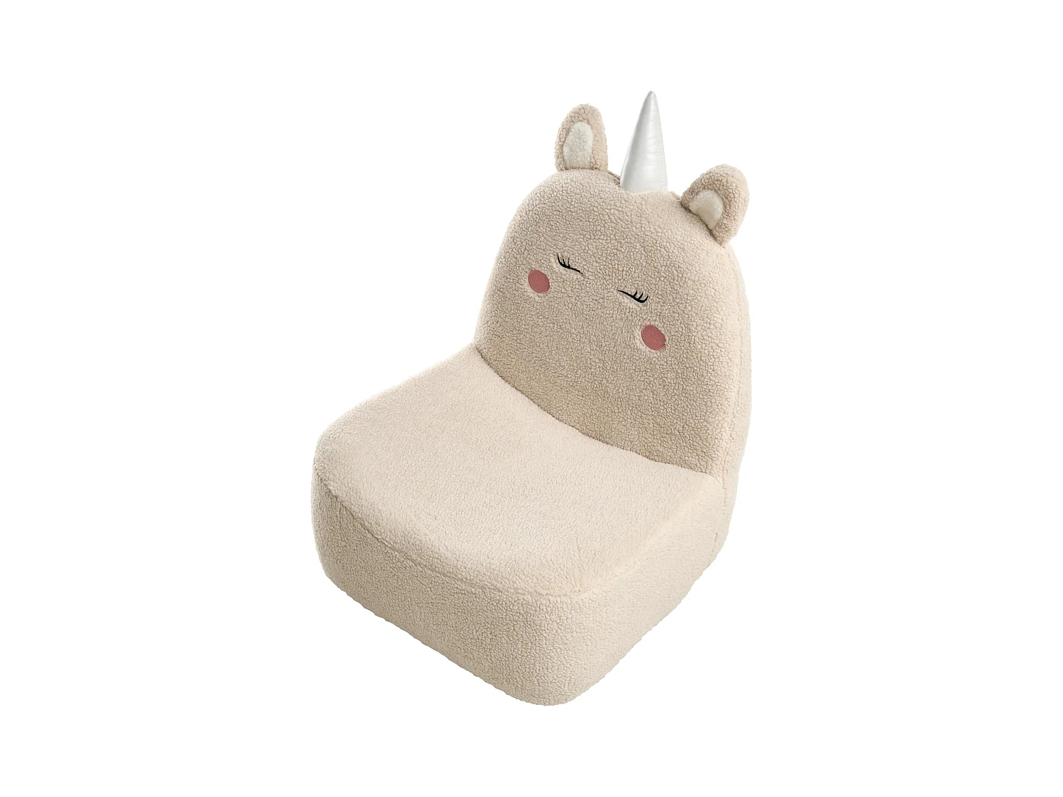 Fauteuil pour enfants Licorne LULEA Bouclé Beige clair