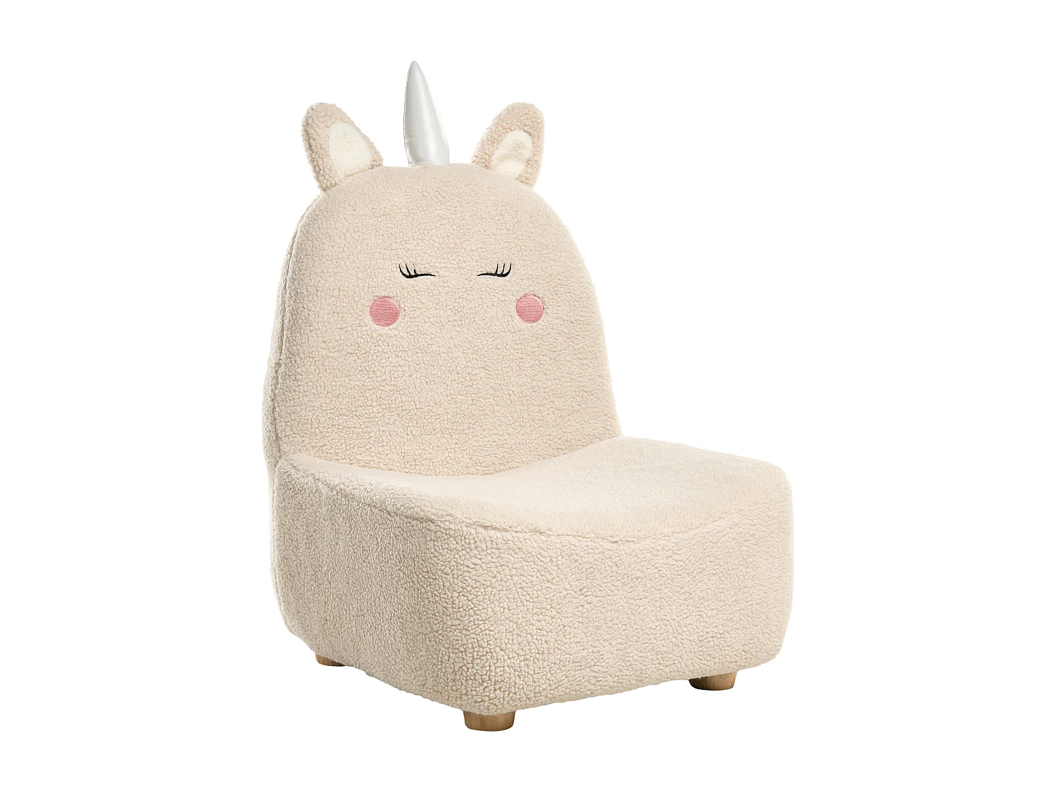 Fauteuil pour enfants Licorne LULEA Bouclé Beige clair
