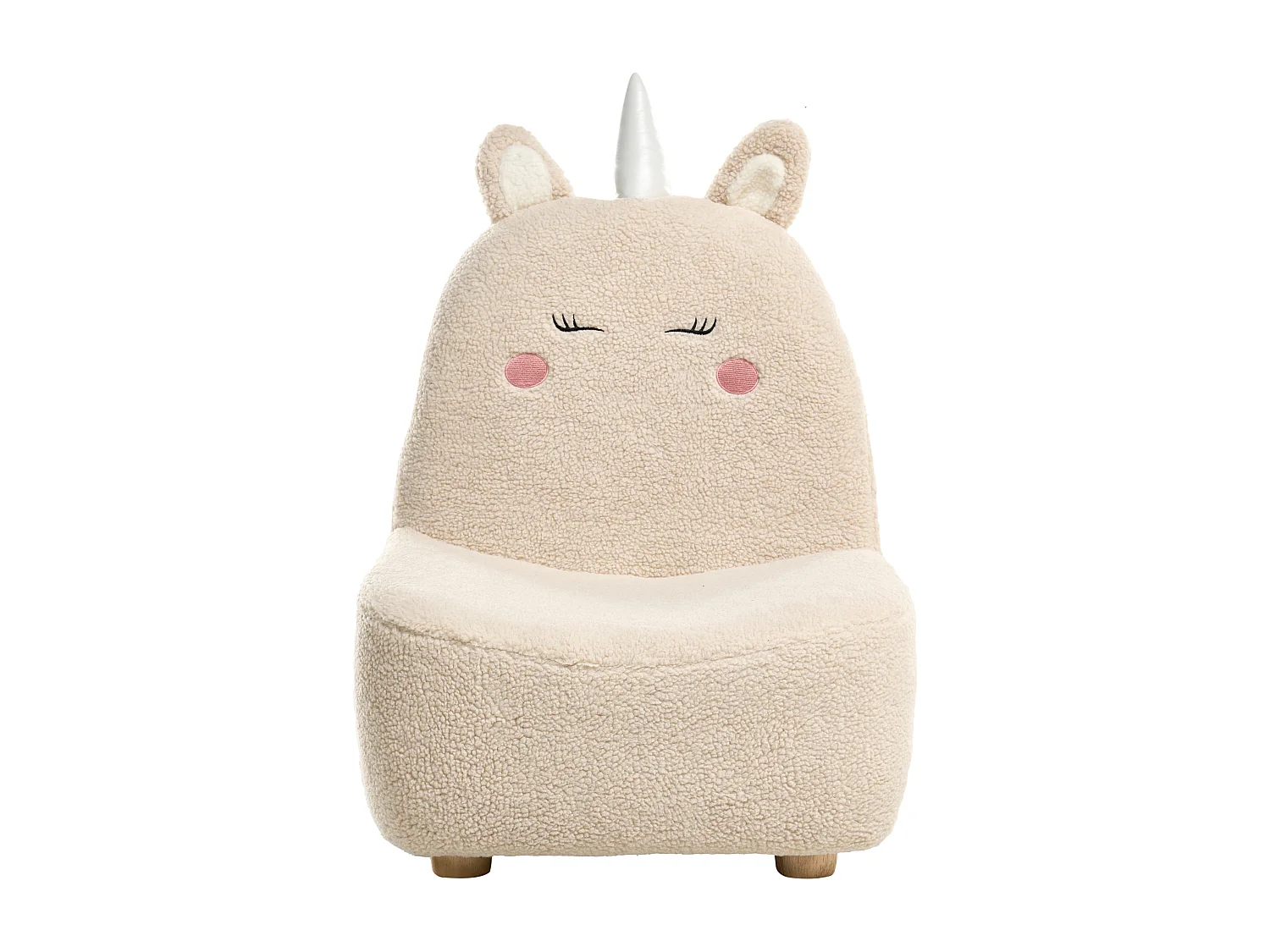 Fauteuil pour enfants Licorne LULEA Bouclé Beige clair