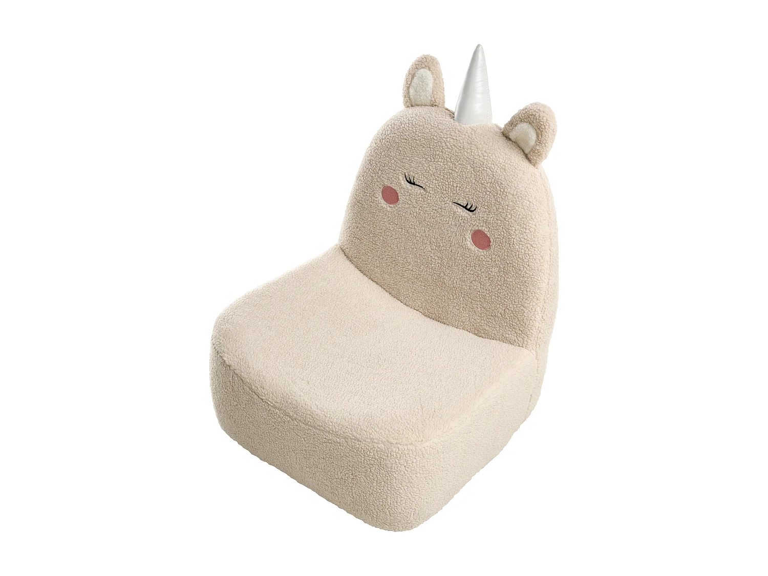Fauteuil pour enfants Licorne LULEA Bouclé Beige clair