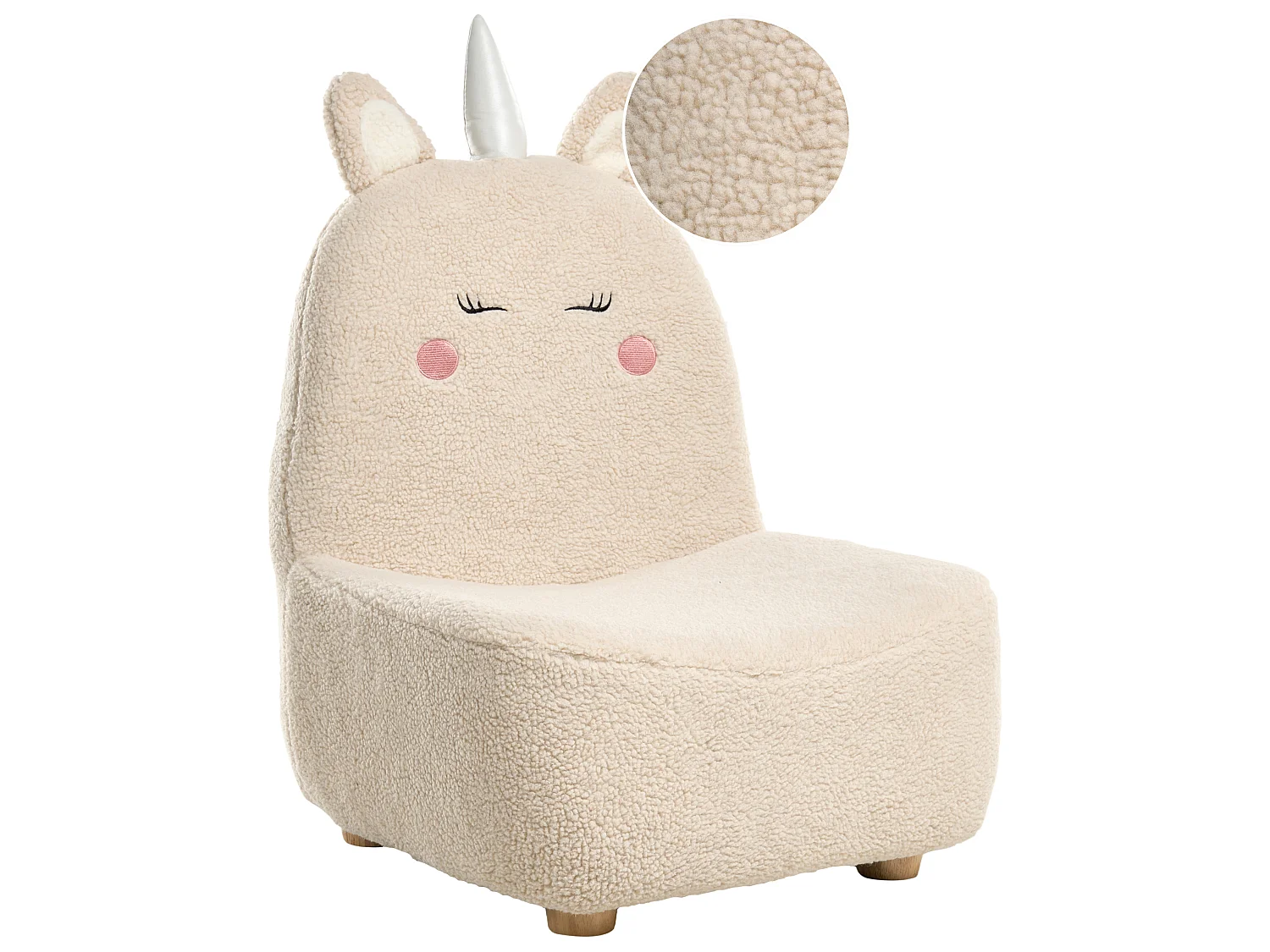 Kids Armchair Unicorn LULEA Boucle Light Beige