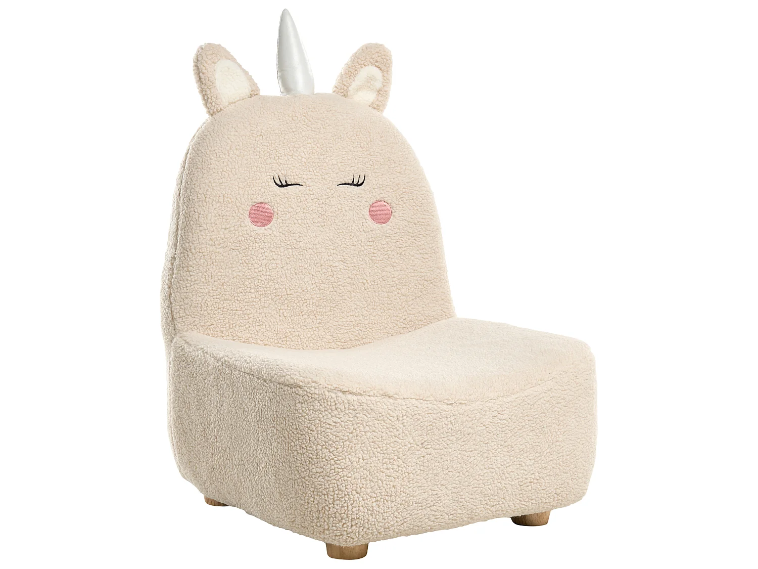 Kids Armchair Unicorn LULEA Boucle Light Beige