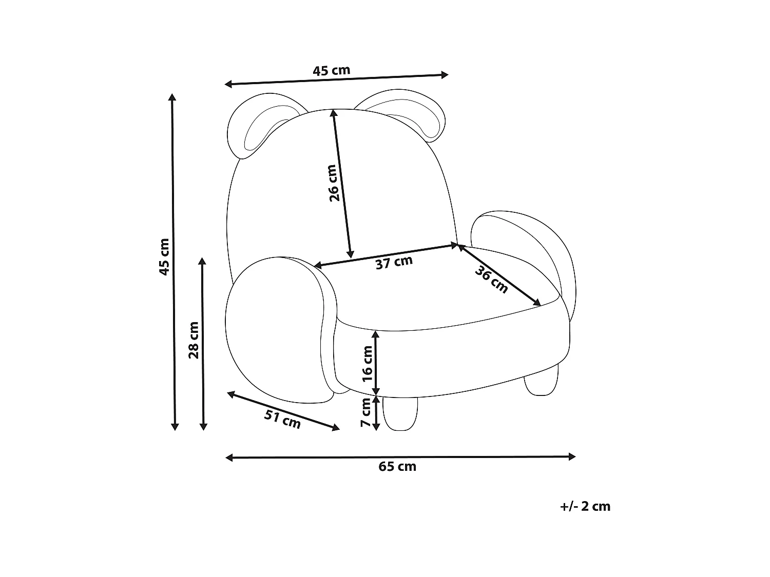 Fauteuil pour enfants Lapin KANNA Bouclé Rose pastel