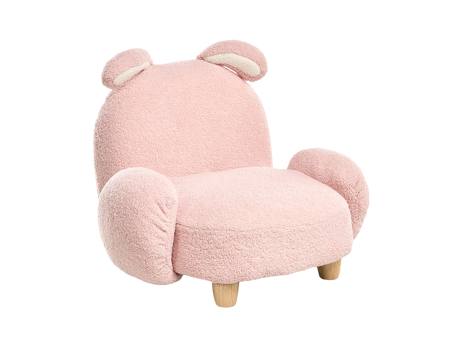 Fauteuil pour enfants Lapin KANNA Bouclé Rose pastel