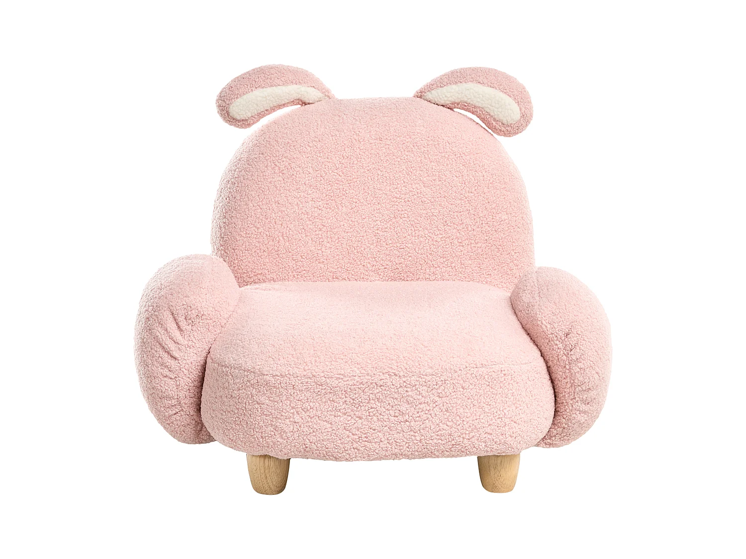 Fauteuil pour enfants Lapin KANNA Bouclé Rose pastel