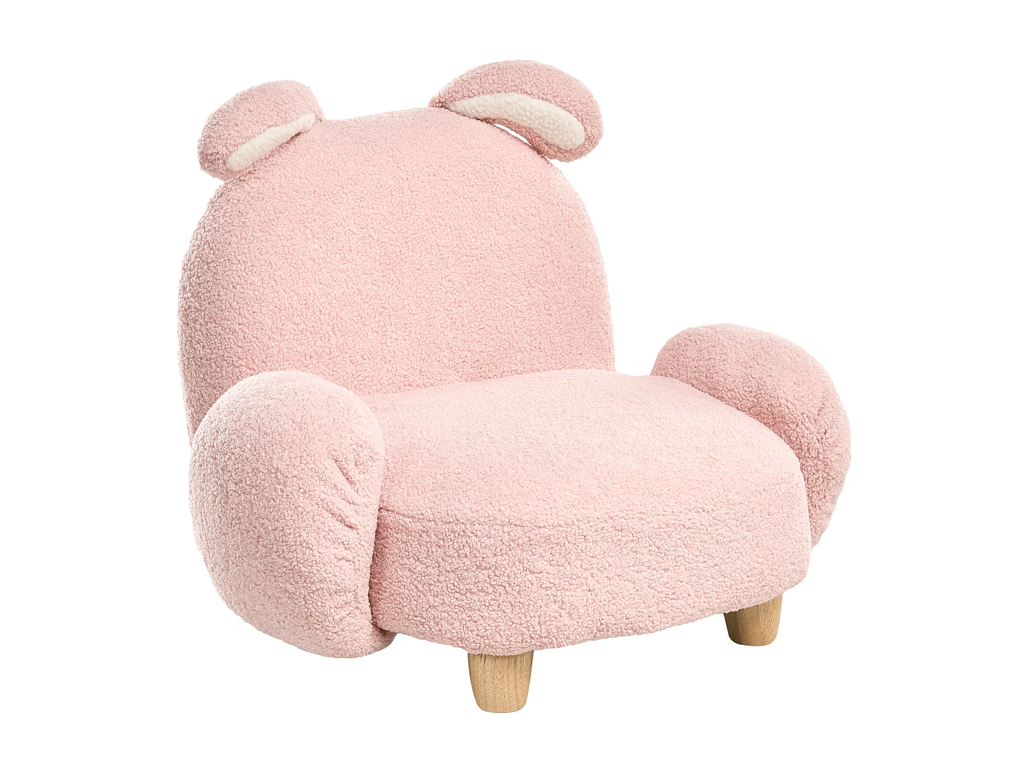 Fauteuil pour enfants Lapin KANNA Bouclé Rose pastel