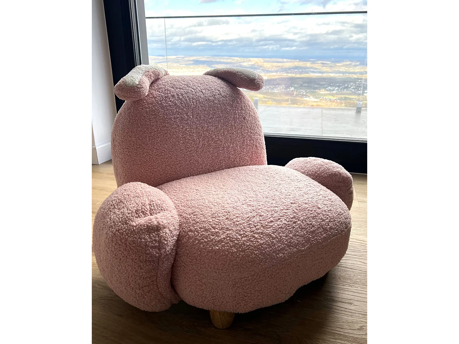 Fauteuil pour enfants Lapin KANNA Bouclé Rose pastel