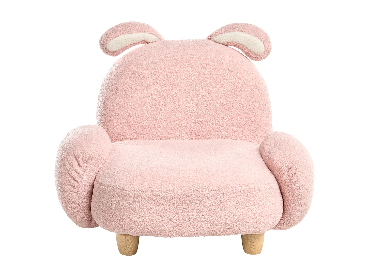 Fauteuil pour enfants Lapin KANNA Bouclé Rose pastel