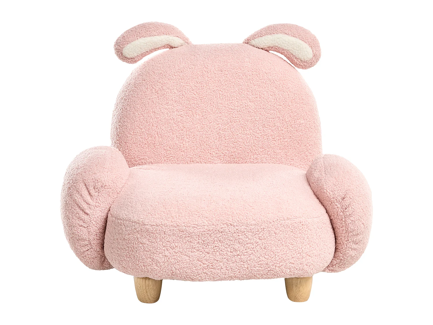 Fauteuil pour enfants Lapin KANNA Bouclé Rose pastel