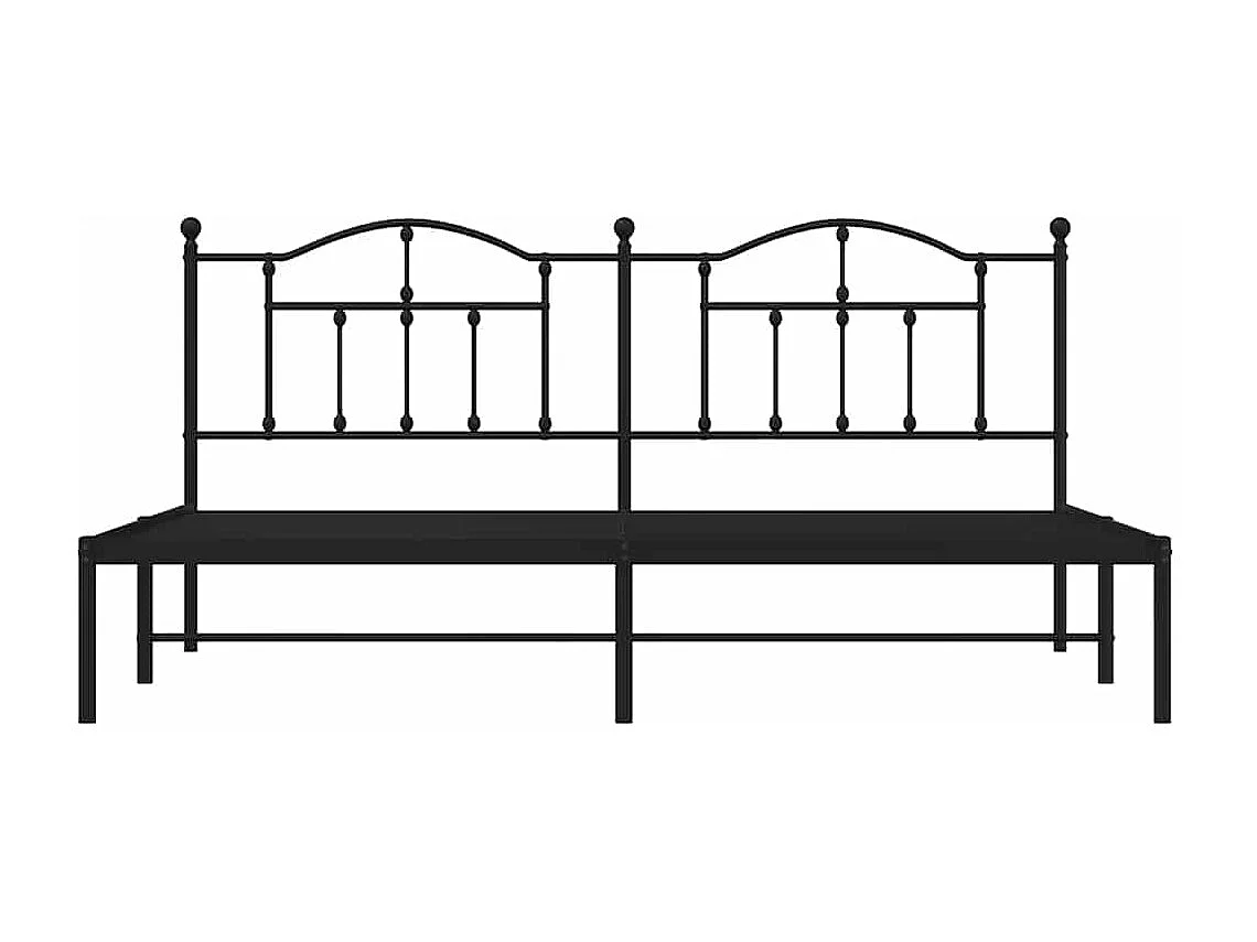 Cadre de lit métal sans matelas avec tête de lit noir 193x203cm