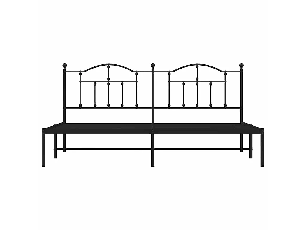 Cadre de lit métal sans matelas avec tête de lit noir 193x203cm