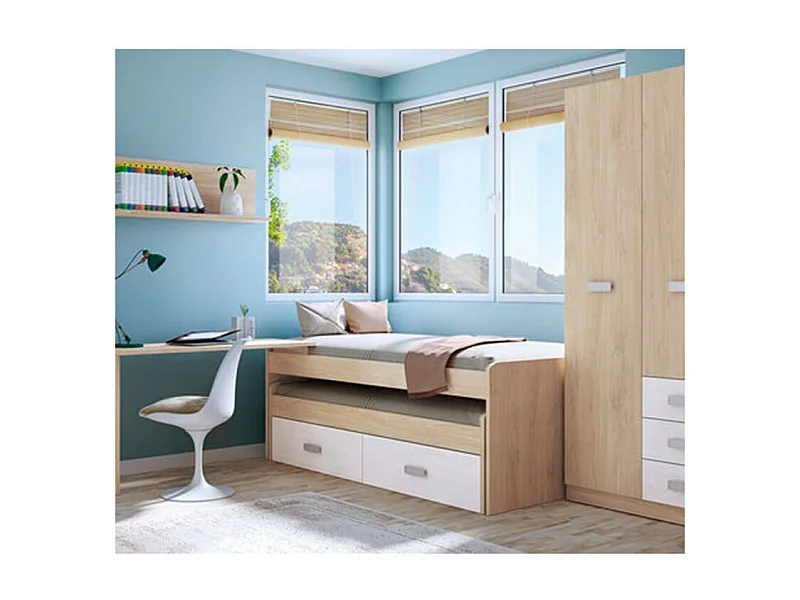 Cama nido Donald 2 camas 2 cajones Puccini/Andersen 72x198,4x98 cm