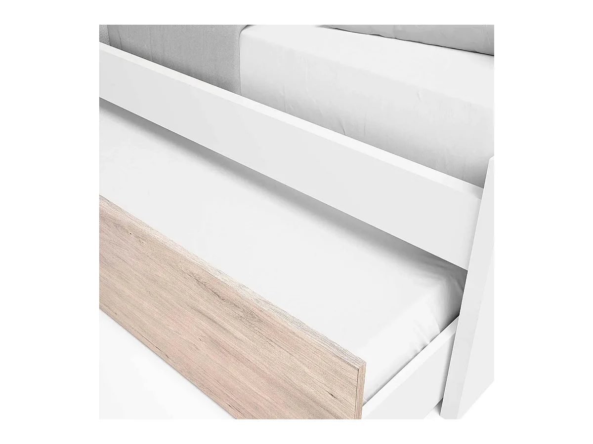 Cama nido Estelle con tirador blanco mate/sahara 51x202x99,5 cm