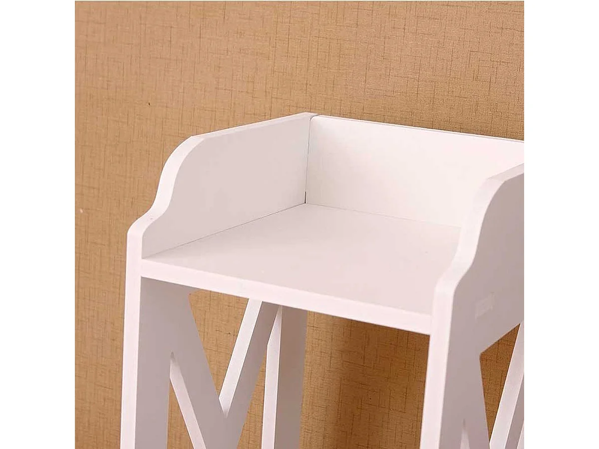 Armario de baño auxiliar 4 niveles blanco 80x20x18 cm
