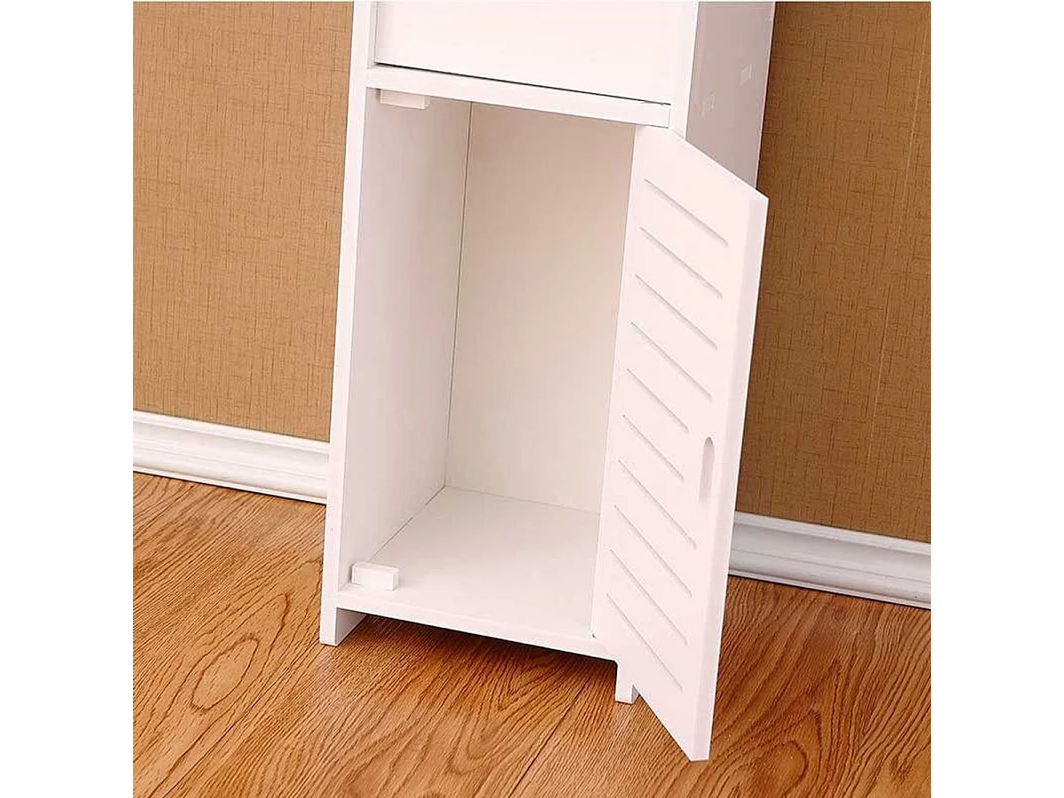 Armario de baño auxiliar 4 niveles blanco 80x20x18 cm