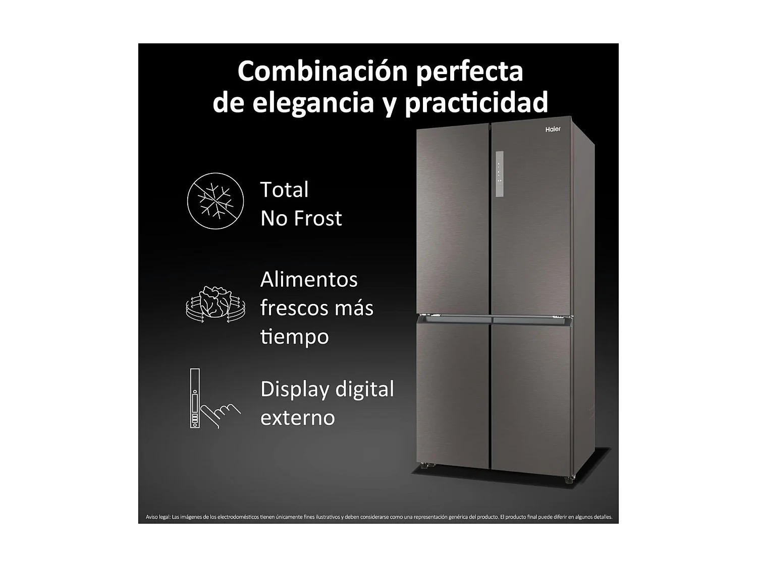 Haier HCR3818ENMD frigorifero side-by-side Libera installazione 467 L E Grigio