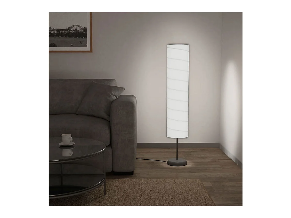 Lámpara de pie con soporte 60W E27 blanco Ø22x121 cm