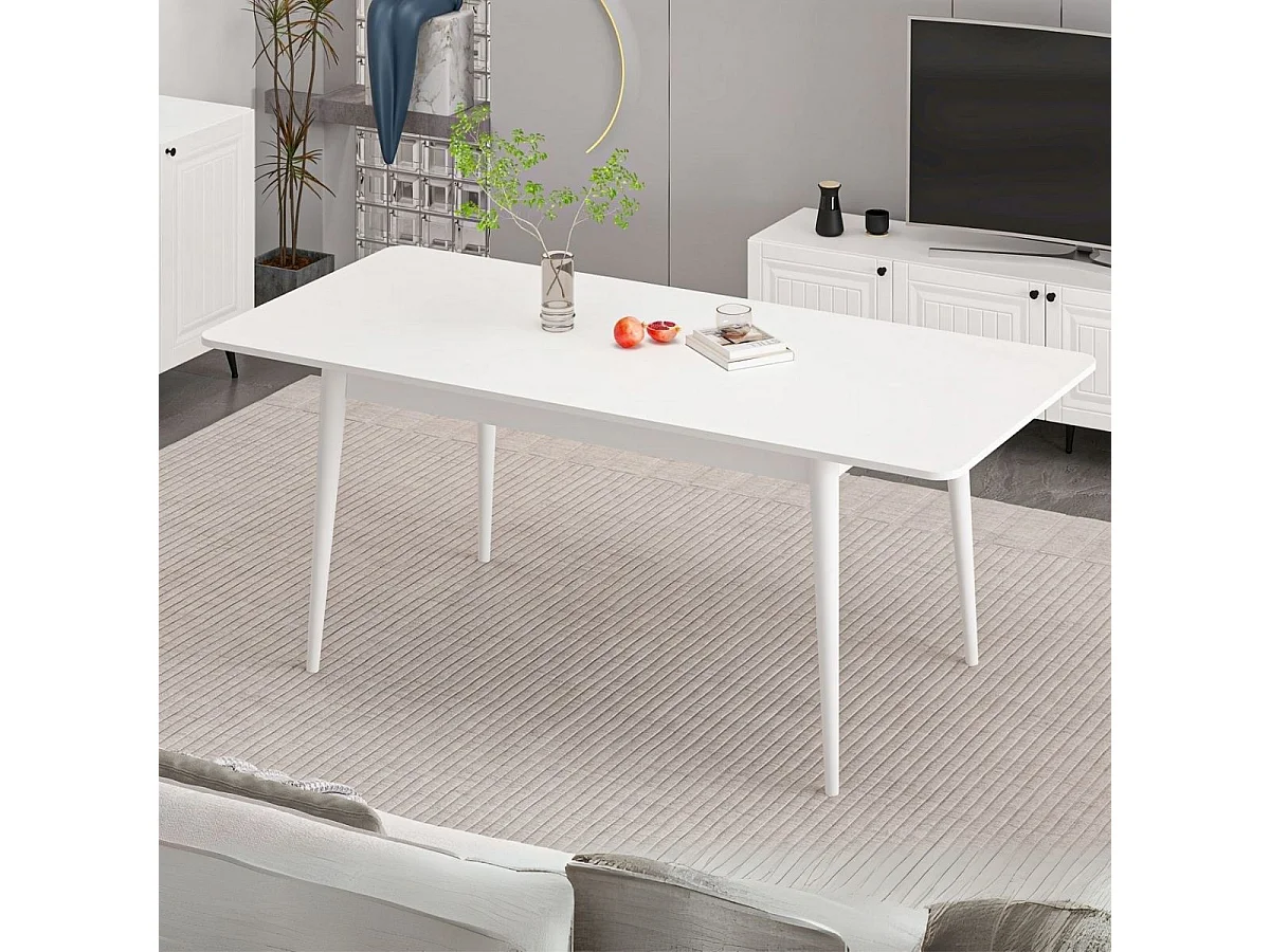 Mesa de comedor Kale extensible blanco 77x160-200x90 cm