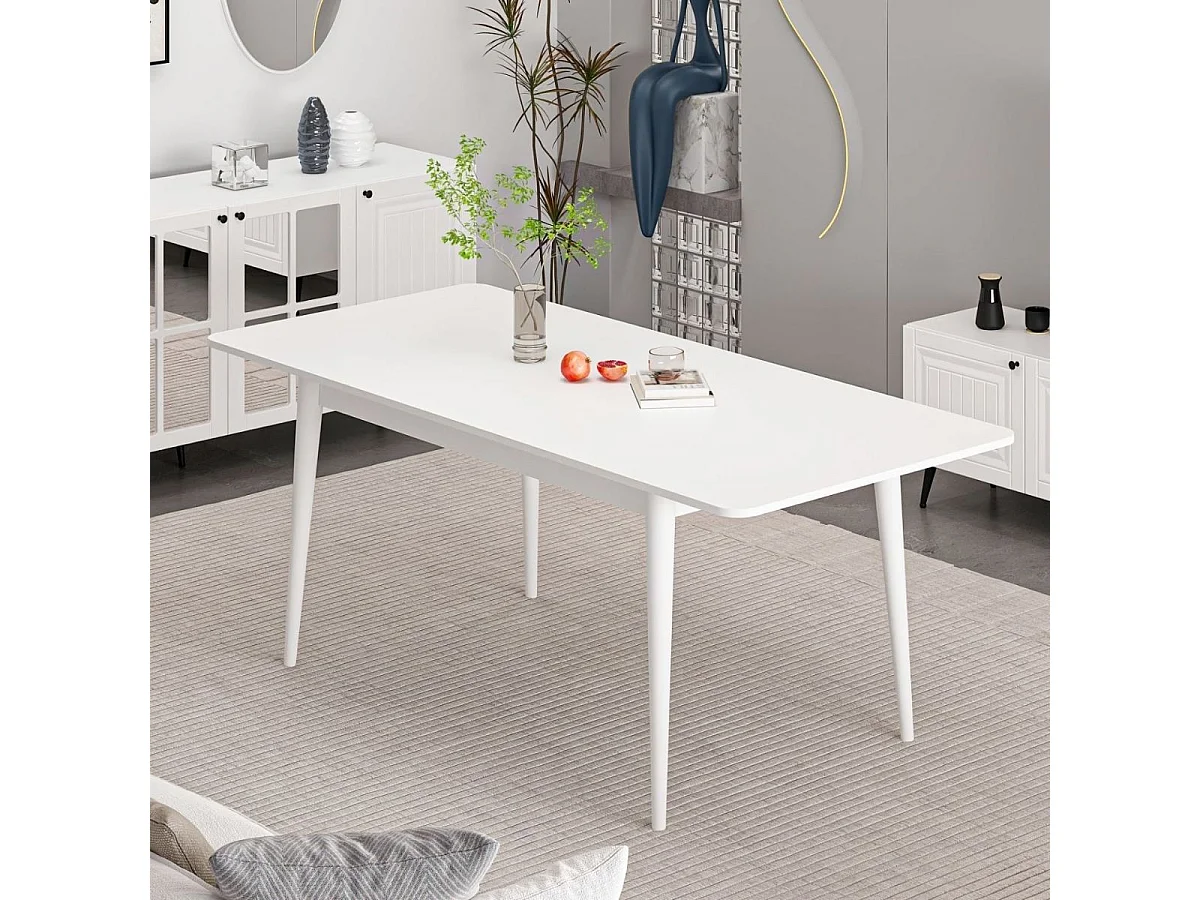 Mesa de comedor Kale extensible blanco 77x160-200x90 cm