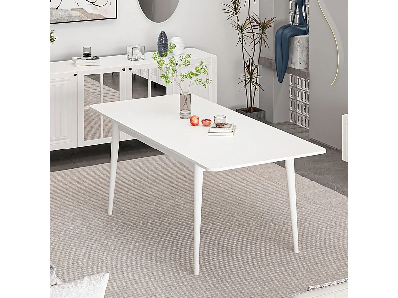Mesa de comedor Kale extensible blanco 77x160-200x90 cm