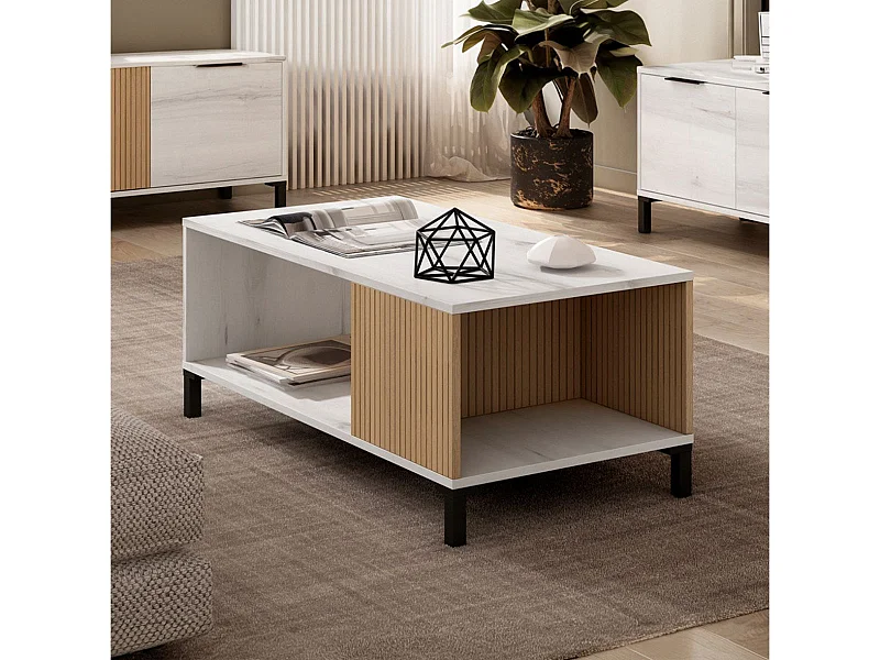 Mesa de centro Tokio 2 compartimentos albo/rayado 40,6x100x50 cm