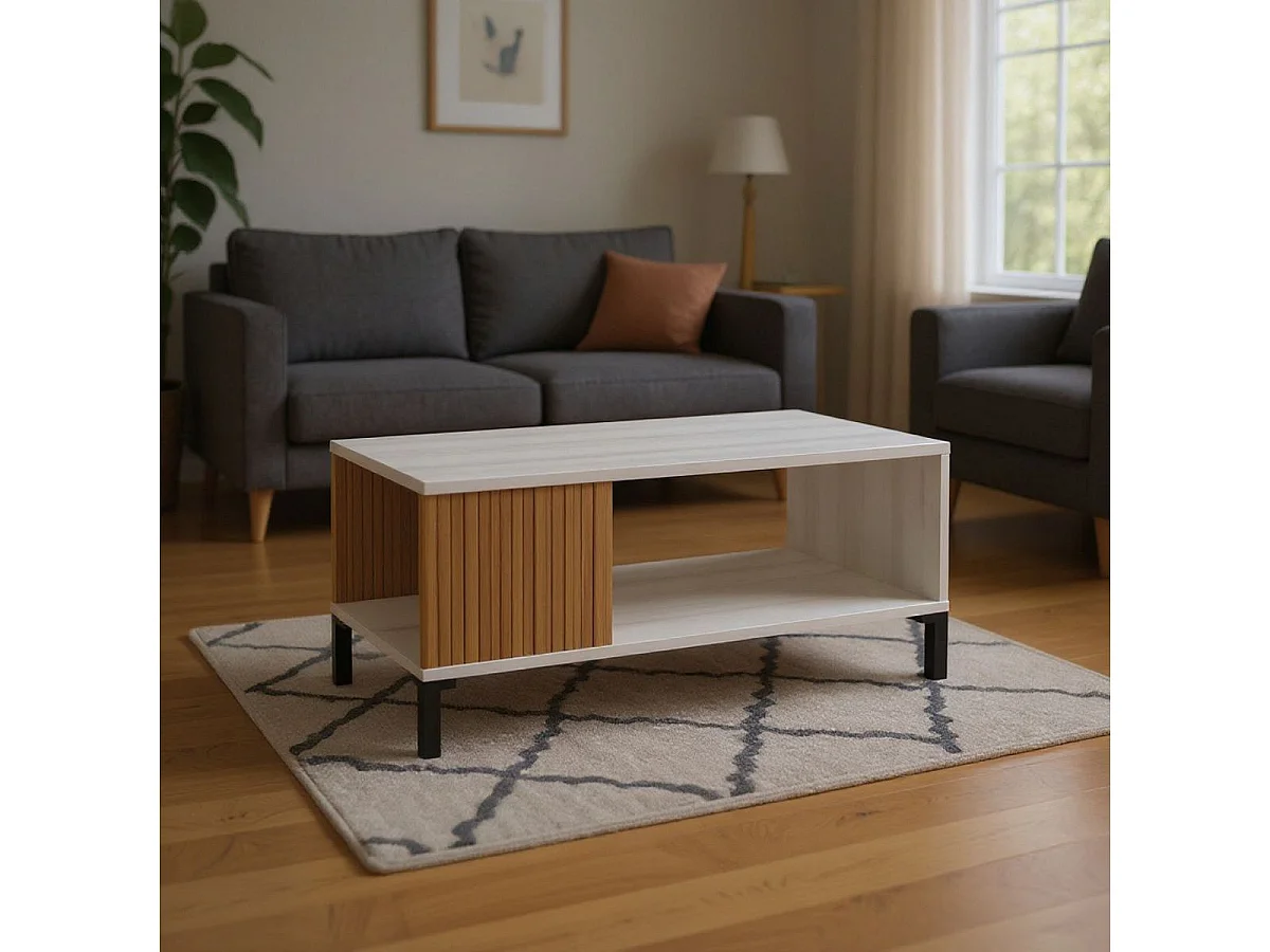 Mesa de centro Tokio 2 compartimentos albo/rayado 40,6x100x50 cm