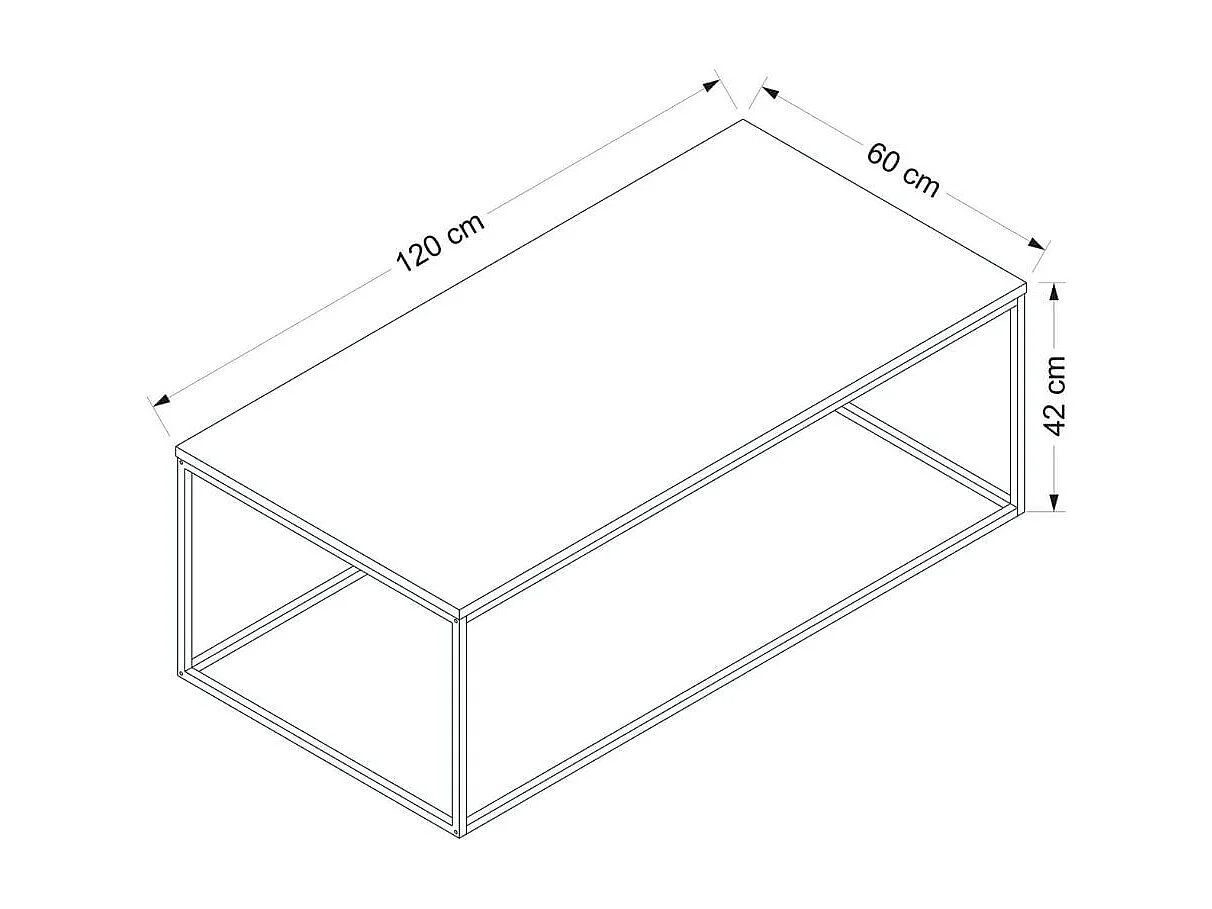 Mesa de centro Tiger blanco 42x120x60 cm
