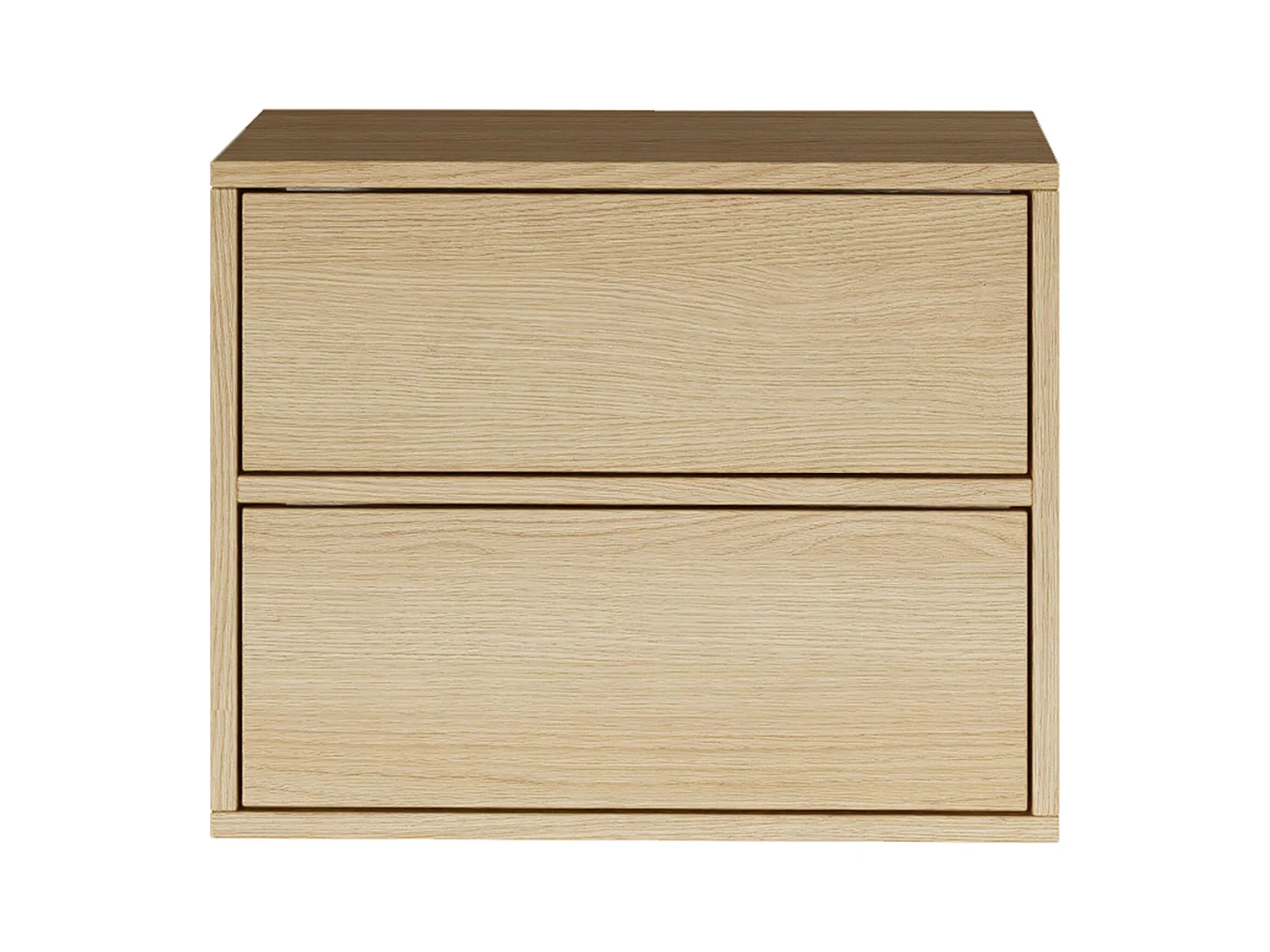 Table de chevet suspendue – avec 2 tiroirs – effet bois chêne – 50 cm – FRAMME