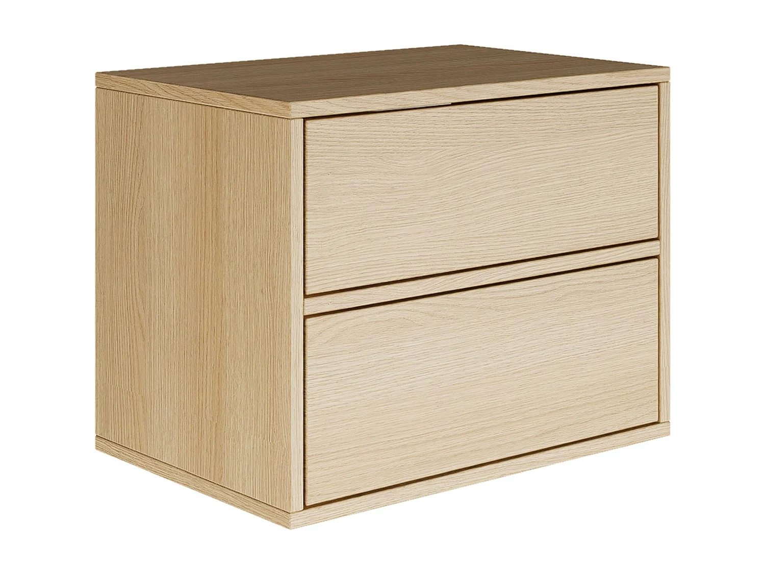 Table de chevet suspendue – avec 2 tiroirs – effet bois chêne – 50 cm – FRAMME