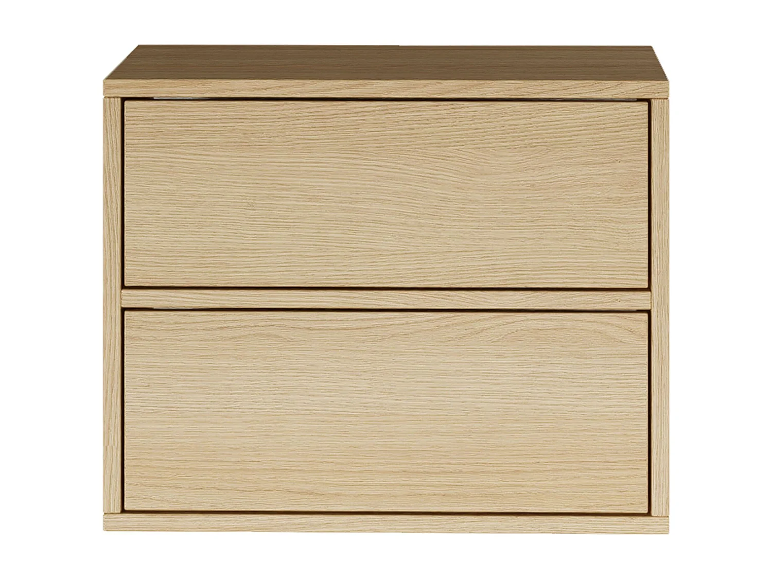 Table de chevet suspendue – avec 2 tiroirs – effet bois chêne – 50 cm – FRAMME