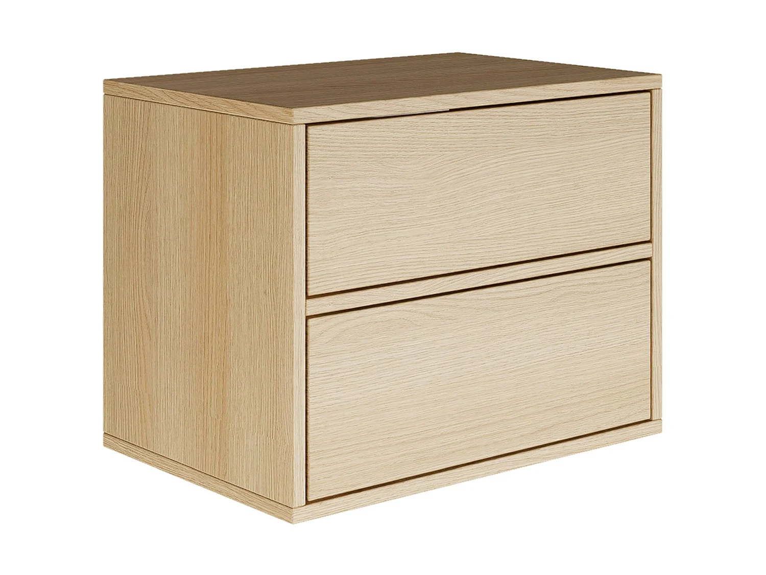 Table de chevet suspendue – avec 2 tiroirs – effet bois chêne – 50 cm – FRAMME