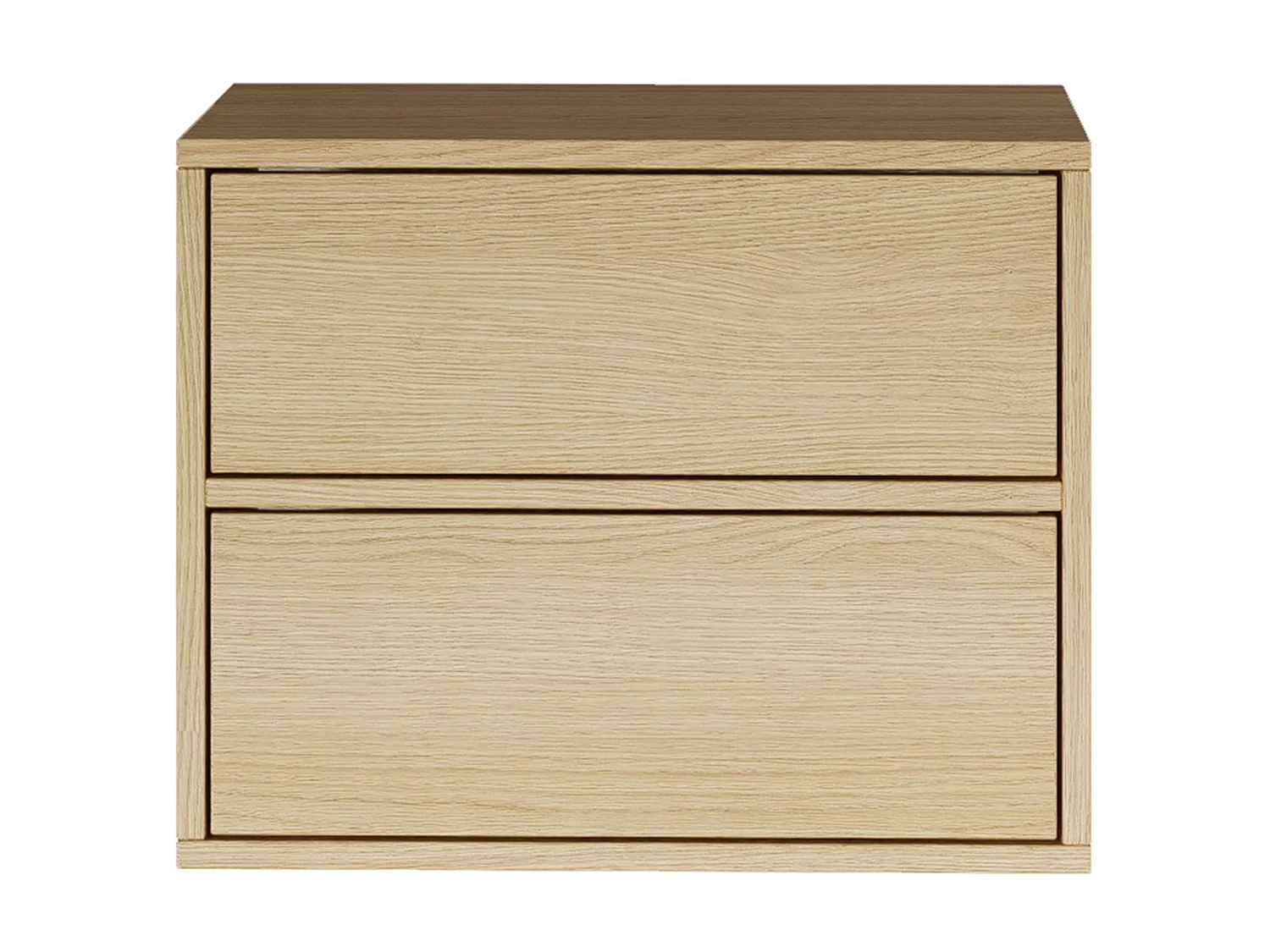 Table de chevet suspendue – avec 2 tiroirs – effet bois chêne – 50 cm – FRAMME